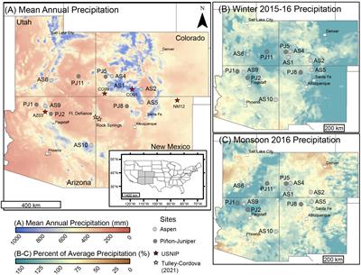The importance of monsoon precipitation for foundation tree species across the semiarid Southwestern U.S.
